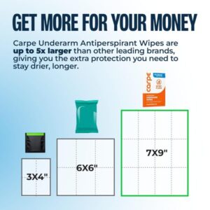 Carpe Antiperspirant Underarm Wipes. Clean & Refreshing – 15 Count | On-the-Go Antiperspirant Wipes.