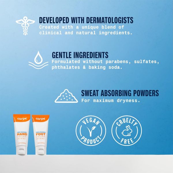 Carpe Sweat Absorbing Hannd and Foot Lotion Bundle.