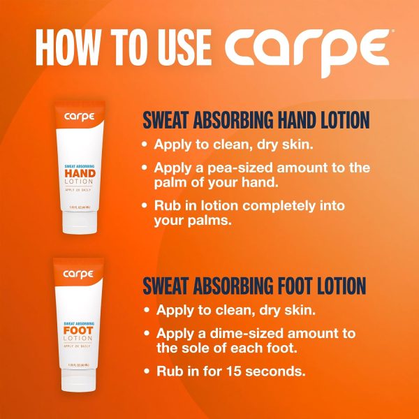 Carpe Sweat Absorbing Hannd and Foot Lotion Bundle.