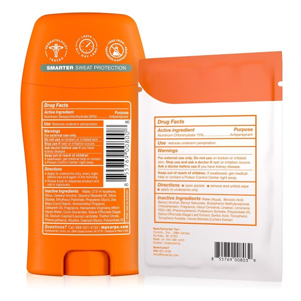 Carpe Antiperspirant Deodorant. Eucalyptus – 3 Pack + 3 Bonus Wipes | 100-Hour Sweat & Odor Control.